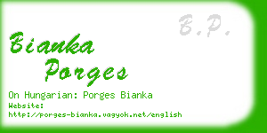 bianka porges business card